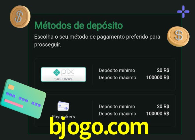 O cassino bjogo.com oferece uma grande variedade de métodos de pagamento